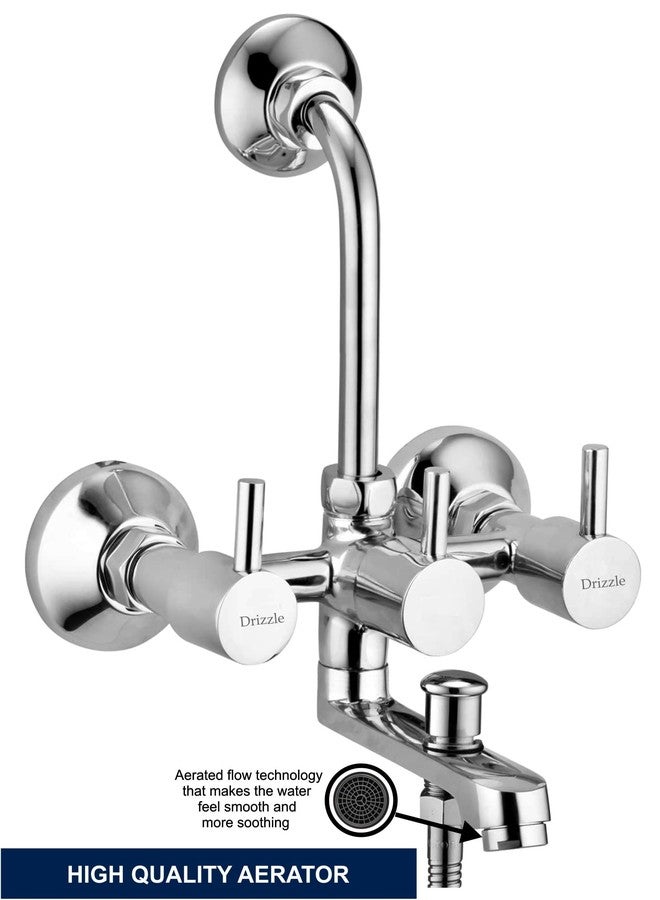 دريزل خلاط حائط DRIZZLE Flora 3 في 1 مع أنبوب ربط نحاسي مطلي بالكروم - Image 3